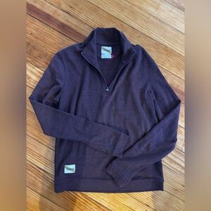 Tracksmith Women’s Deep Purple Merino Zip-Up Sweater